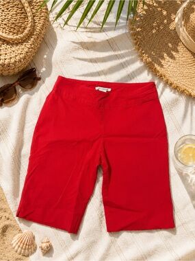 Red High-Waist Zac & Rachel Biker Shorts Size 12